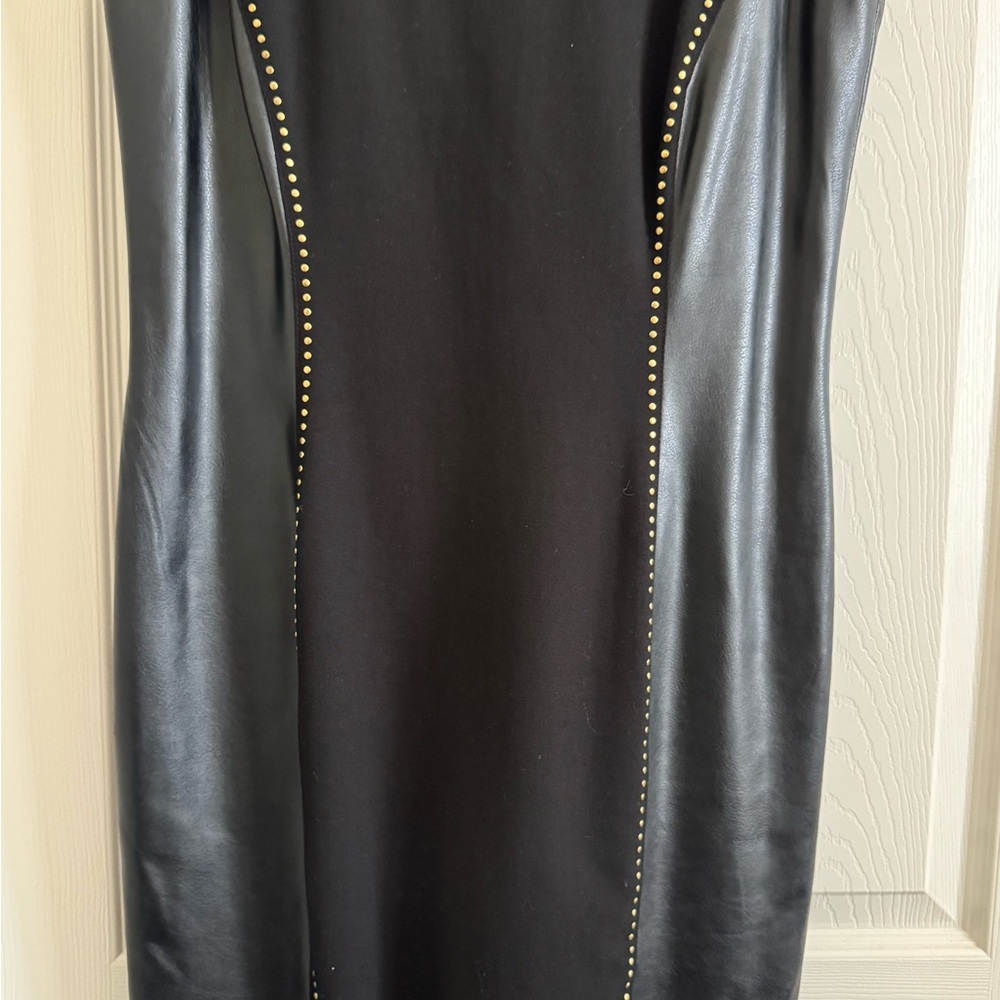 Black Dress with Gold Stud Accents